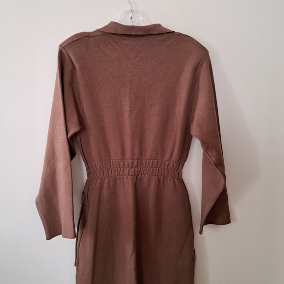 Zara Brown Knit dress with adjustable belt - Picture 4 of 6
